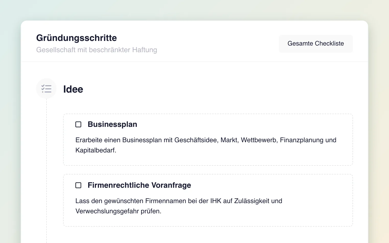 Gründungsschritte einer GmbH